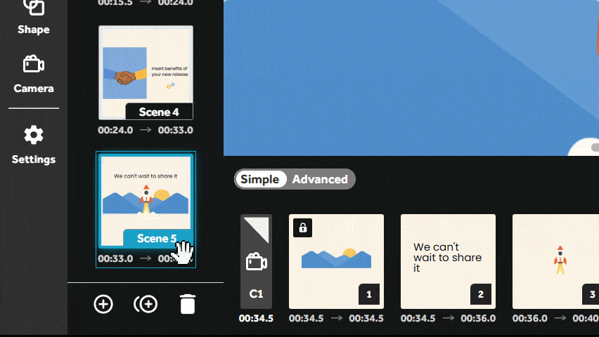 Adding scenes-optimize