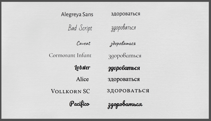 Cyrillic Fonts VideoScribe