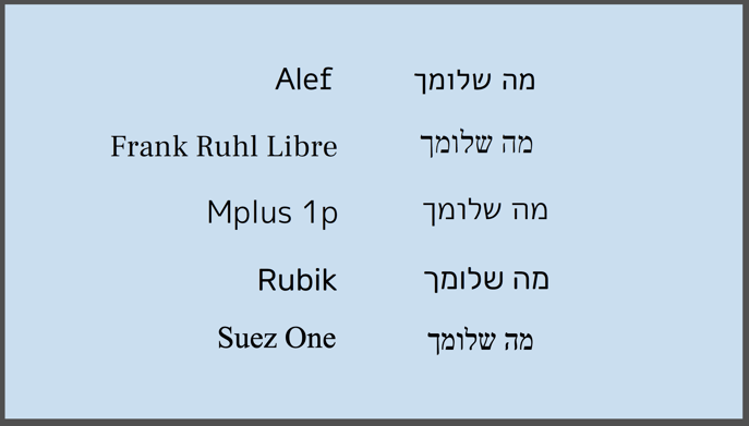 Hebrew Fonts VideoScribe