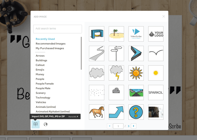 Helpful VideoScribe features how to upload images from URL or file