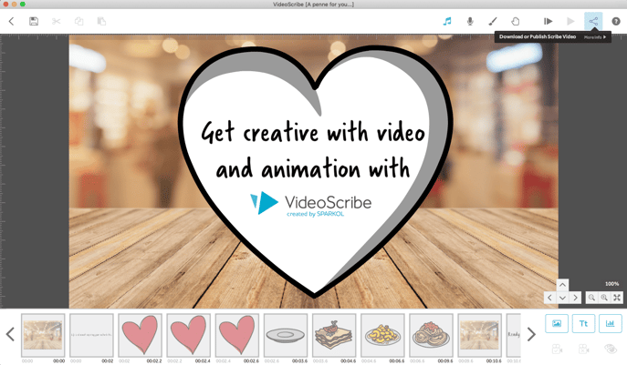 Download or publish scribe video