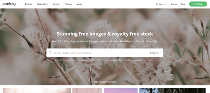 Pixabay website royalty free stock images