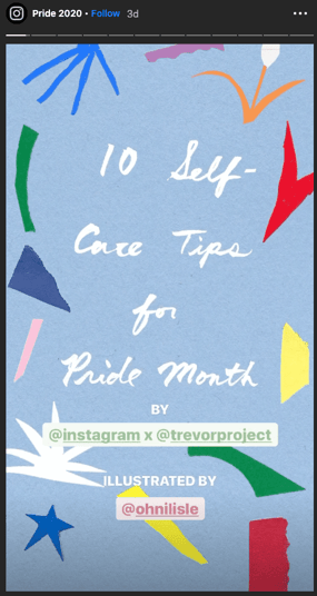 Pride month Instagram self-care tips