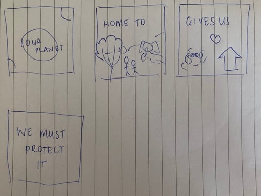 Professional looking videos plan layout storyboard climate change example