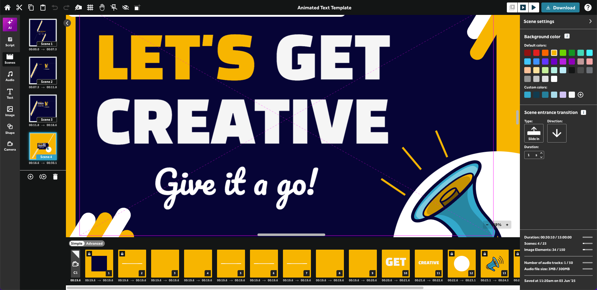 VideoScribe Browser interface