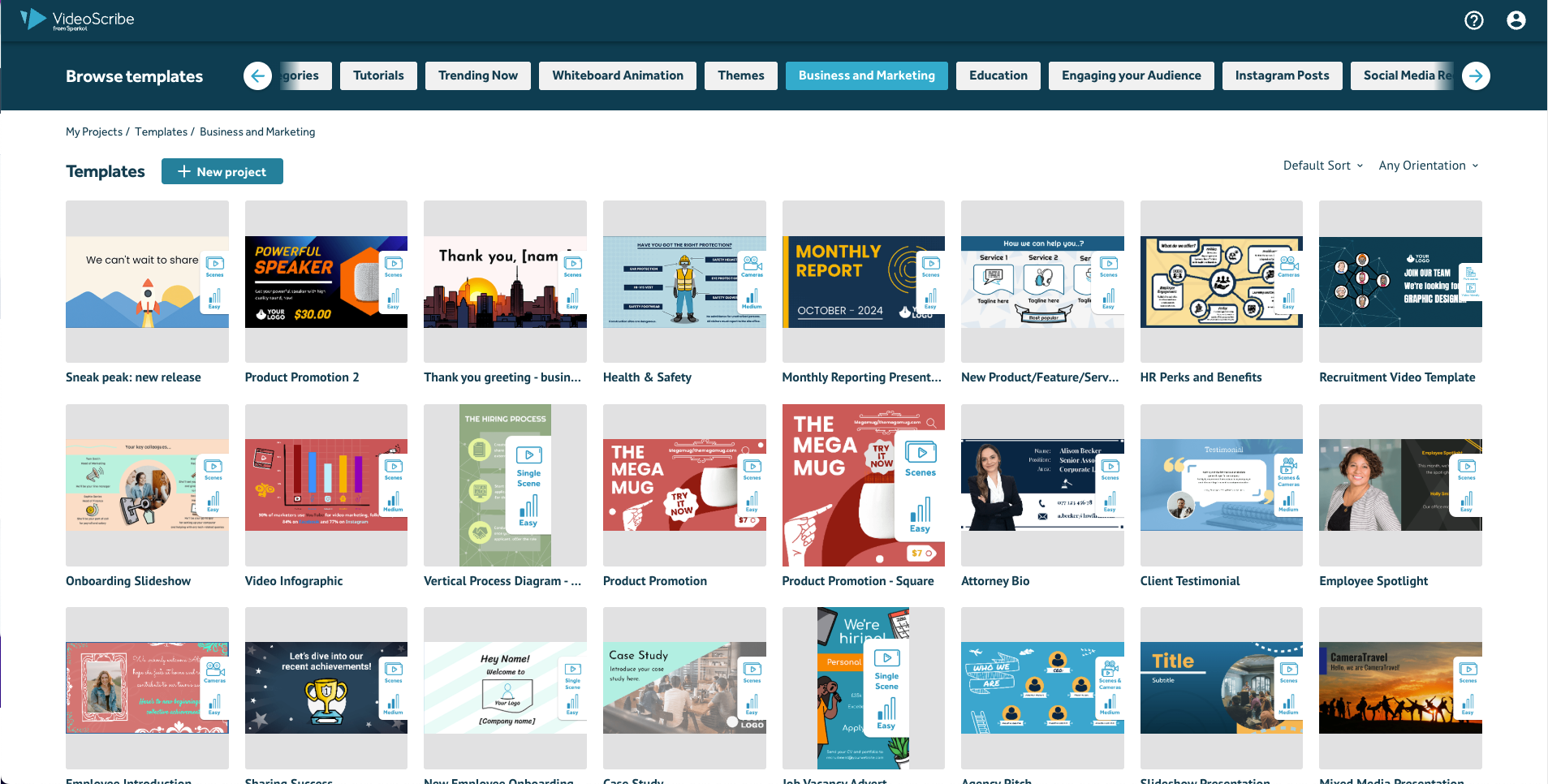 business and marketing video templates VideoScribe