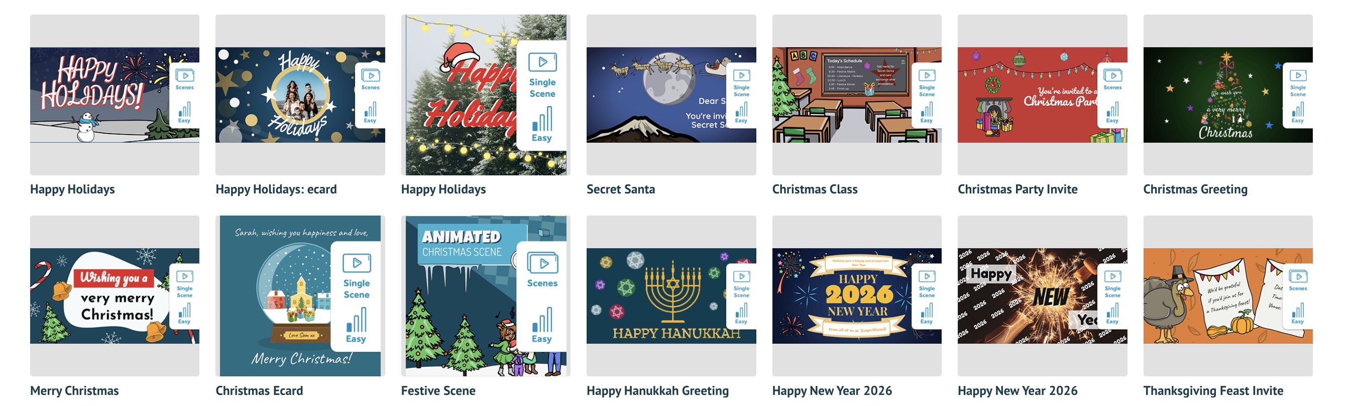 Holidays and Christmas video templates