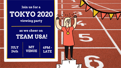 Tokyo 2020 Olympics viewing party video template VideoScribe