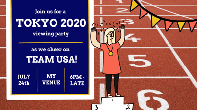 Tokyo 2020 Olympics viewing party invitation video template VideoScribe