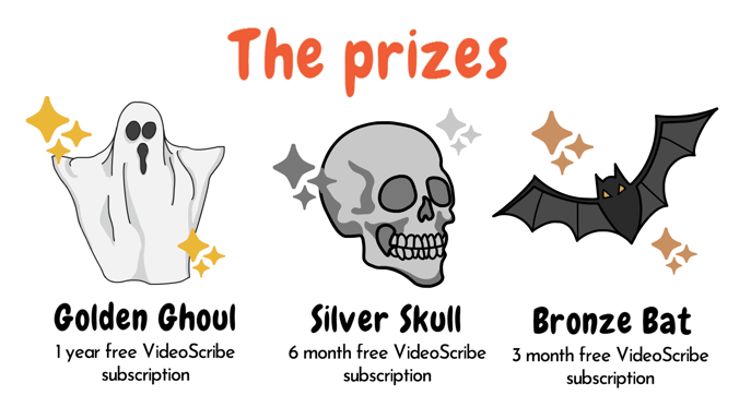 Win vampire hunt competition prizes VideoScribe Halloween