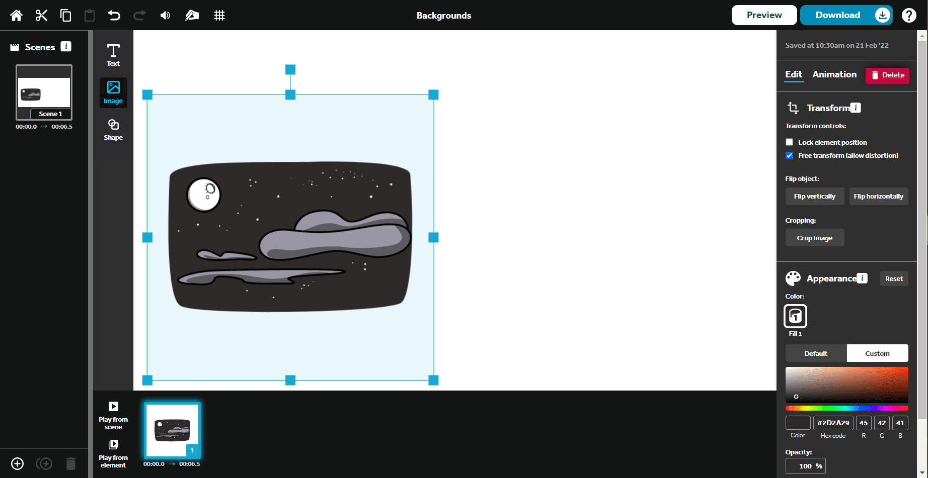 VideoScribe for browser expand background image