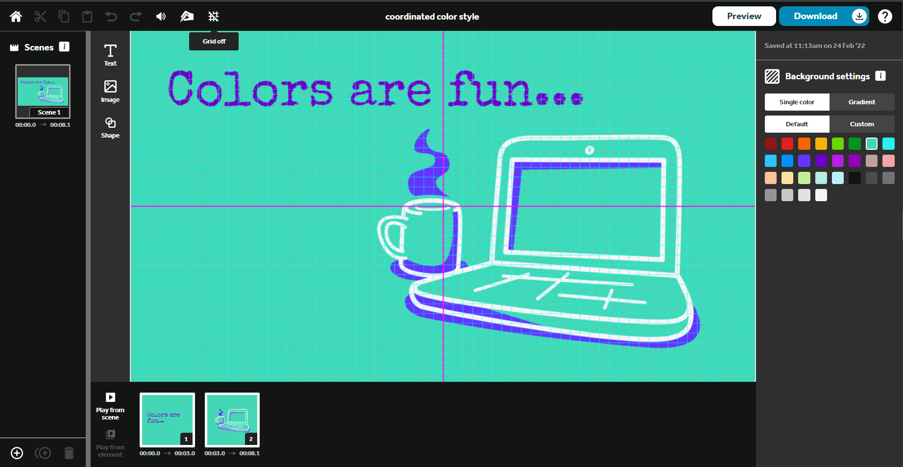 VideoScribe for browser grid guidelines