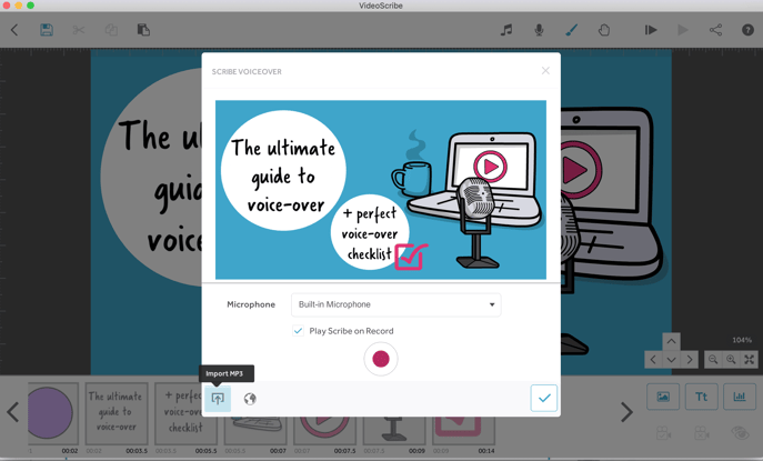 voiceovers how to import MP3 VideoScribe